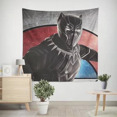 Civil War Cap vs. Black Panther Wall Tapestry